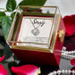 I'M SORRY MISTAKE LOVE KNOT NECKLACE ROSE BOX GIFT SET