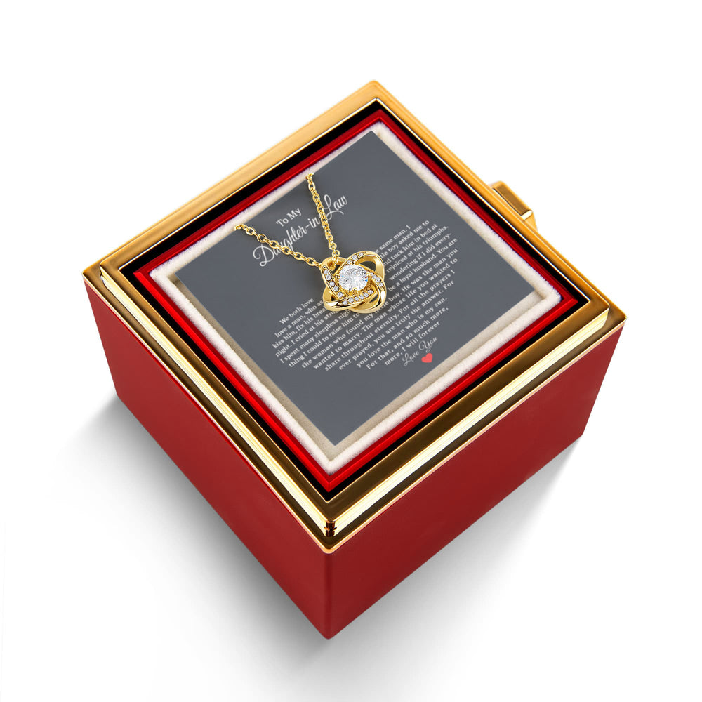 TO MY DAUGHTER IN LAW PRAYERS LOVE KNOT NECKLACE ROSE BOX GIFT SET