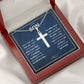 TO MY SON SKIES CROSS NECKLACE GIFT SET