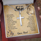 TO MY SON THIS OLD LION CROSS NECKLACE GIFT SET