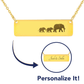 Personalized Mama Elephant + 2 Babies - Necklace