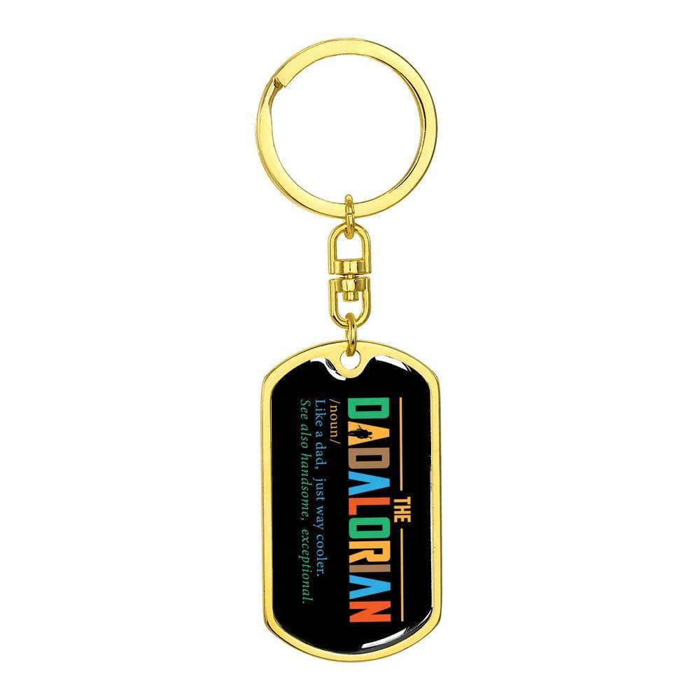 The Dadalorian, High Quality Dog Tag Keychain, Engravable, Gift for Dad