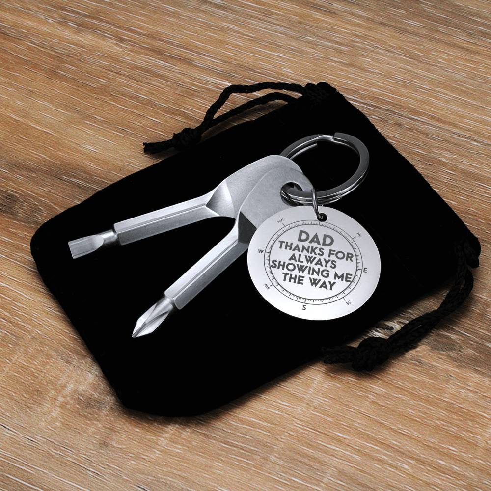 To My Dad - Thanks for Showing Me The Way - Keychain