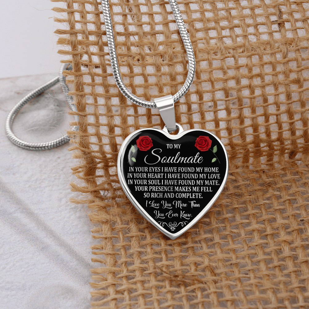 TO MY SOULMATE COMPLETE HEART NECKLACE GIFT SET