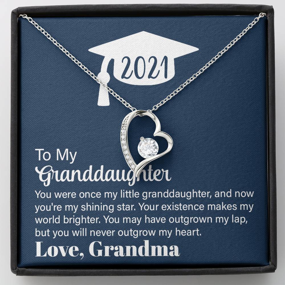 Graduation 2021, To Granddaughter, Heart Necklace