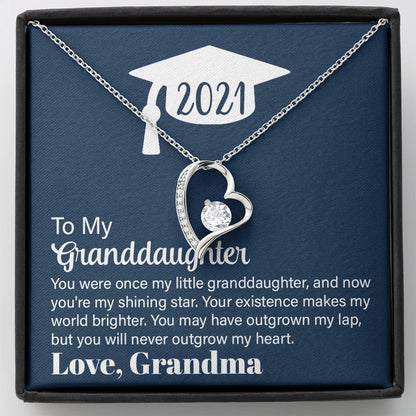 Graduation 2021, To Granddaughter, Heart Necklace