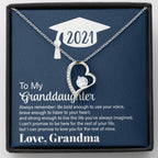 Graduation 2021, To Granddaughter, Heart Necklace, Always Remember