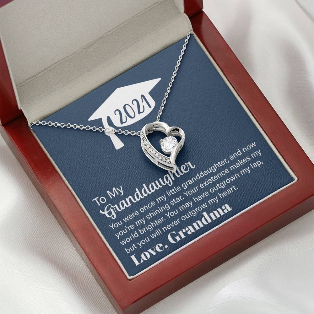 Graduation 2021, To Granddaughter, Heart Necklace