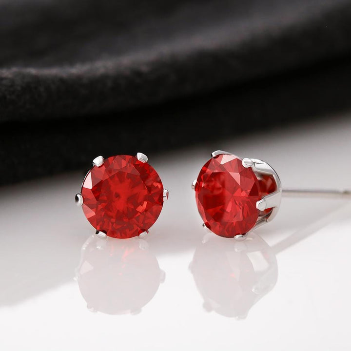 Beautiful Red CZ Stud Earrings