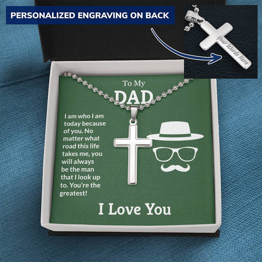 To My Dad - You're the Greatest - Cross Necklace