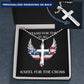 Stand for the Flag Kneel for the Cross, Engraved Cross Necklace