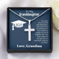 Graduation 2021, To Granddaughter, Engravable Cross Necklace