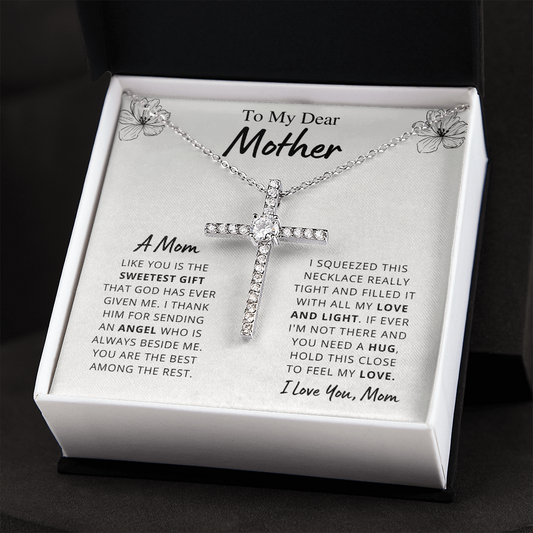 Mother - Love & Light - CZ Cross necklace