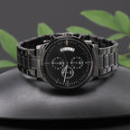 Men's Watch, To Soulmate, Turn Back the Clock, Charcoal Black, Gift Watch
