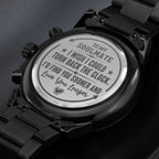 Men's Watch, To Soulmate, Turn Back the Clock, Charcoal Black, Gift Watch