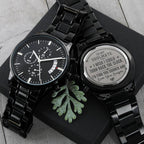 Men's Watch, To Soulmate, Turn Back the Clock, Charcoal Black, Gift Watch