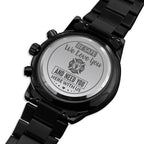 Men's Watch, To Firefighter Husband, Need You Here With Us, Charcoal Black, Gift Watch