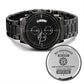 Men's Watch, To Firefighter Husband, Need You Here With Me, Charcoal Black, Gift Watch