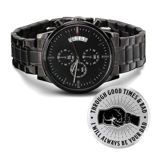 TO MY SON GOOD & BAD TIMES CHRONOGRAPH WATCH GIFT SET