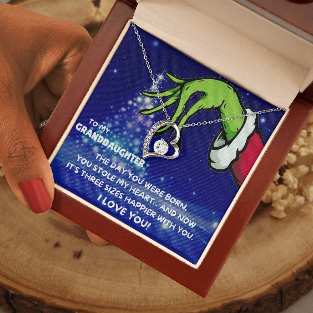 TO MY GRANDDAUGHTER FOREVER LOVE NECKLACE GIFT SET - GRINCH