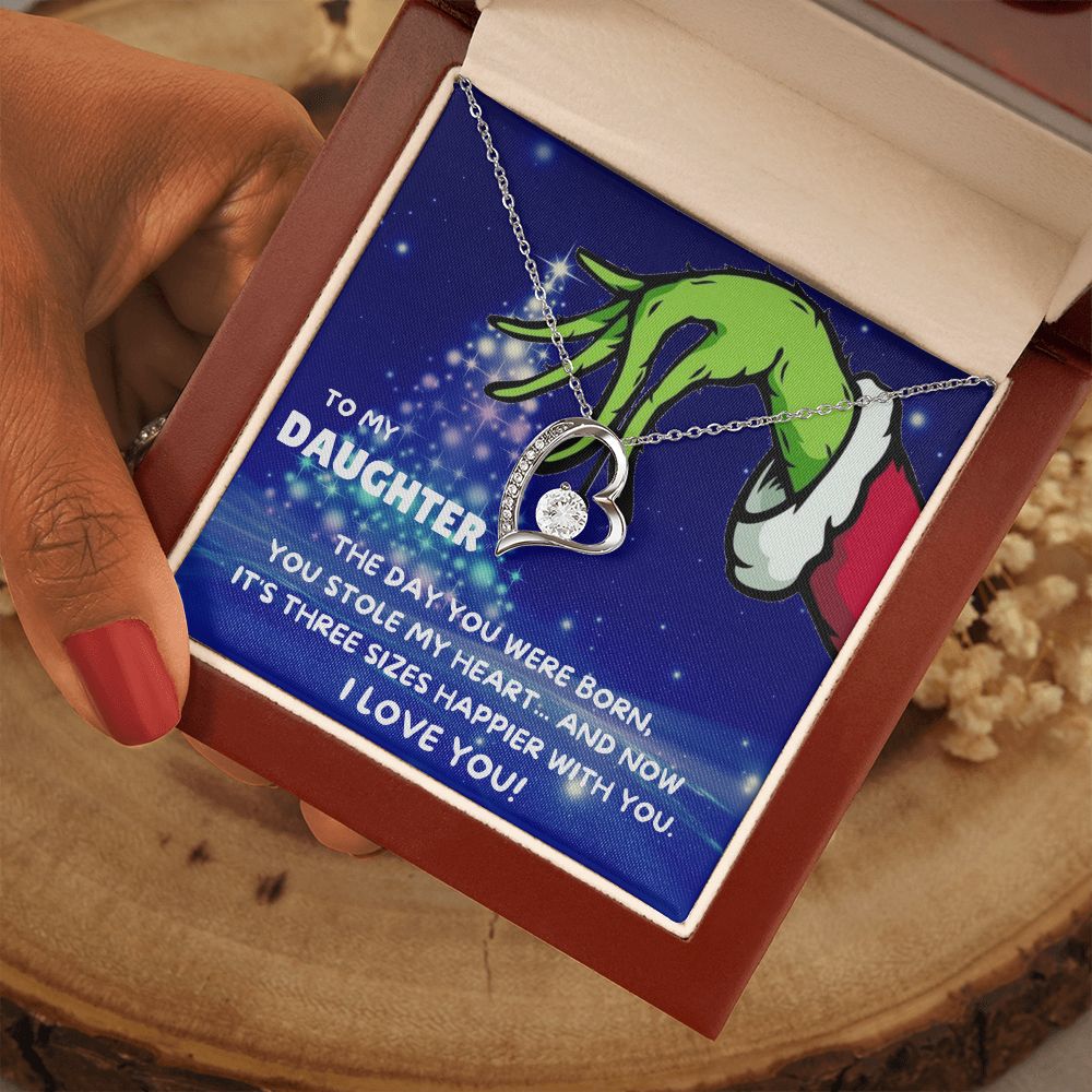 TO MY DAUGHTER FOREVER LOVE NECKLACE GIFT SET - GRINCH