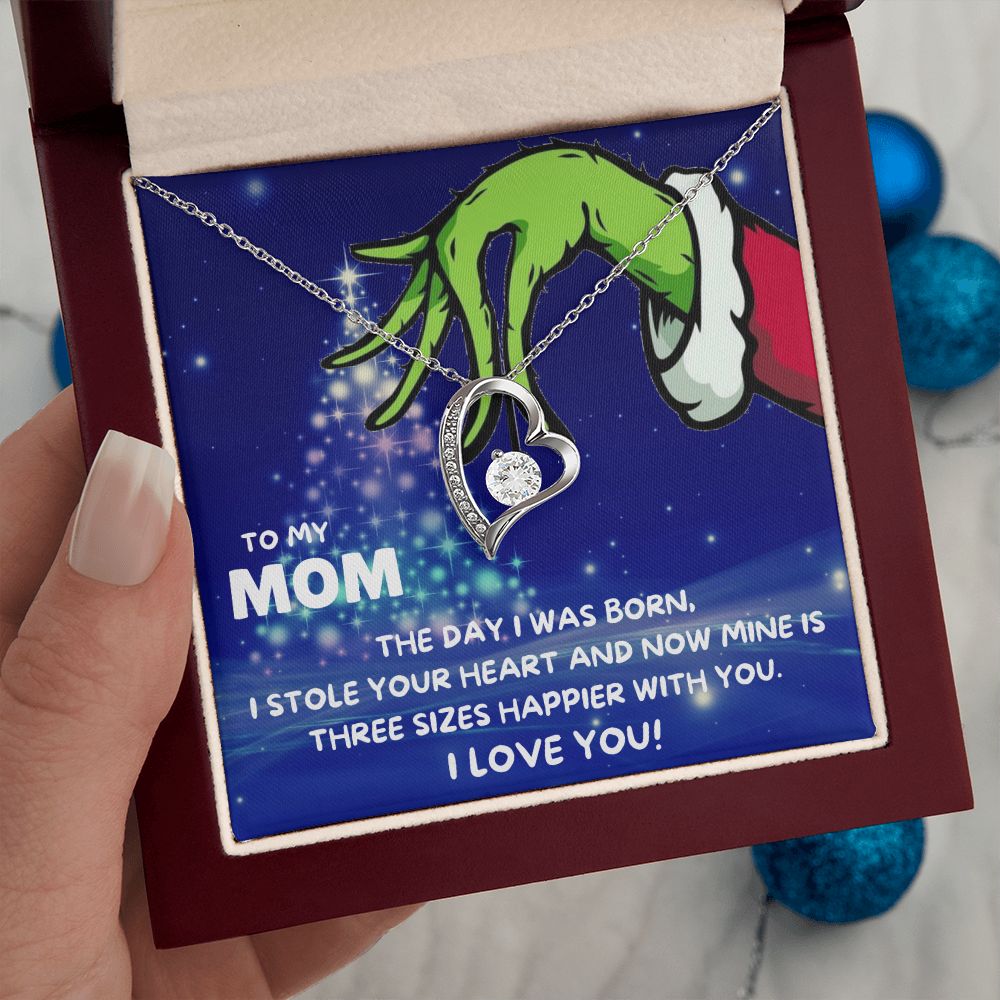 TO MY MOM FOREVER LOVE NECKLACE GIFT SET - GRINCH