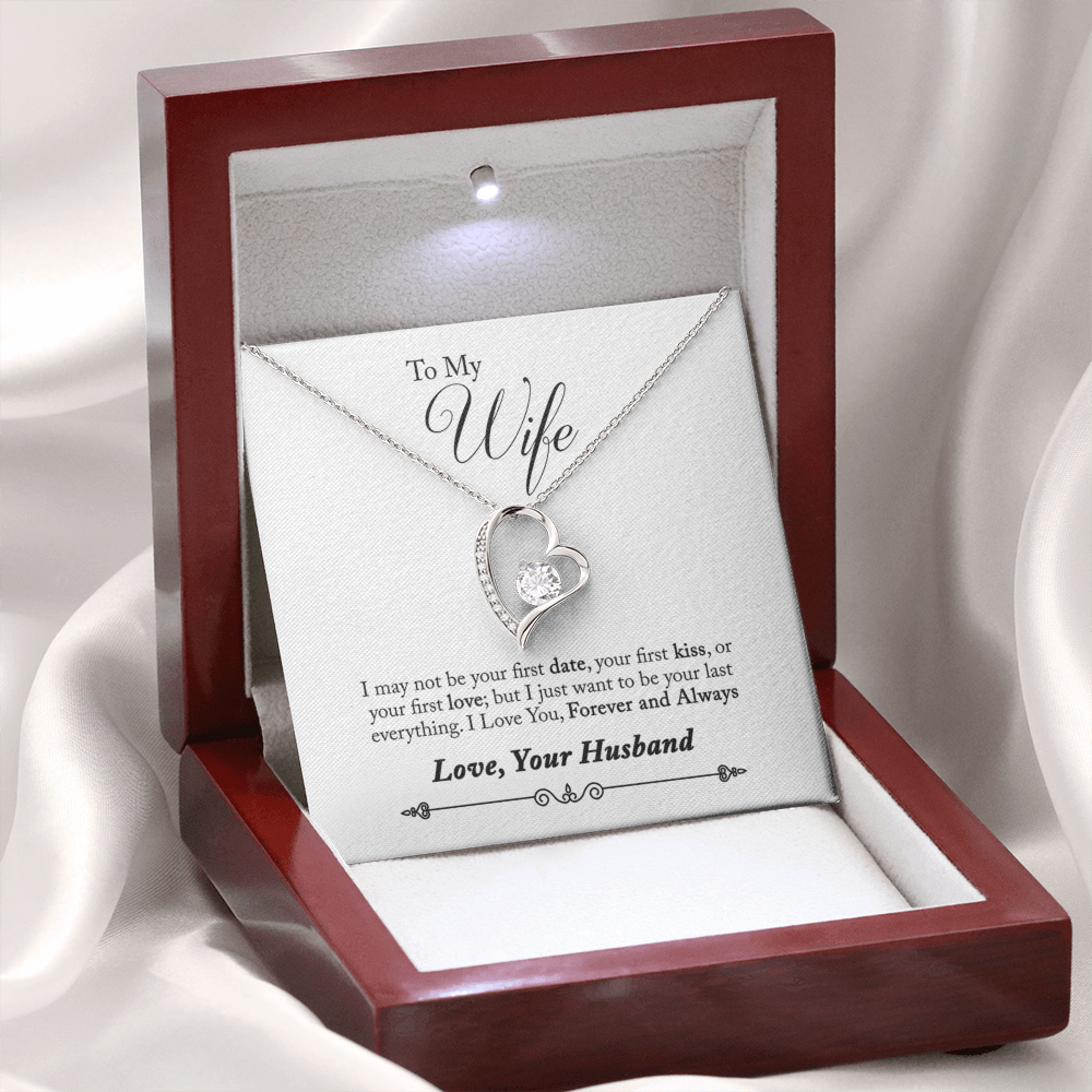 TO MY WIFE LAST EVERYTHING FOREVER LOVE NECKLACE GIFT SET