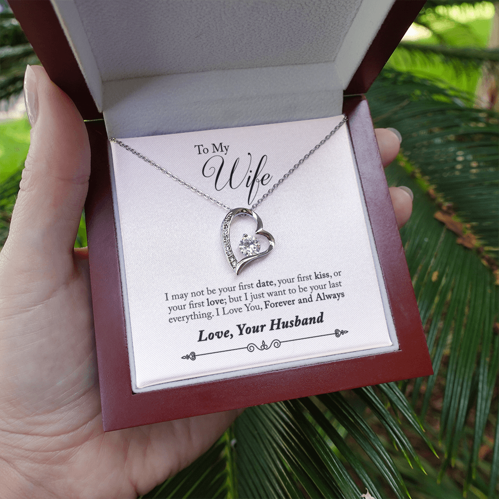 TO MY WIFE LAST EVERYTHING FOREVER LOVE NECKLACE GIFT SET