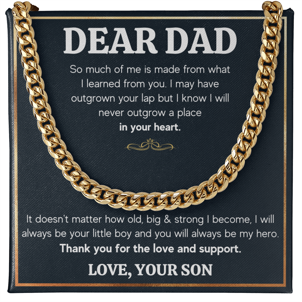 DEAR DAD OUTGROWN CUBAN LINK CHAIN NECKLACE GIFT SET