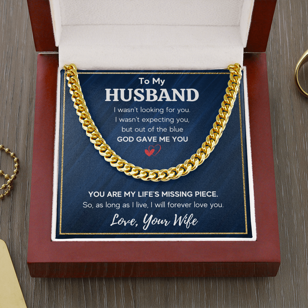 TO MY HUSBAND PIECE CUBAN LINK CHAIN NECKLACE GIFT SET