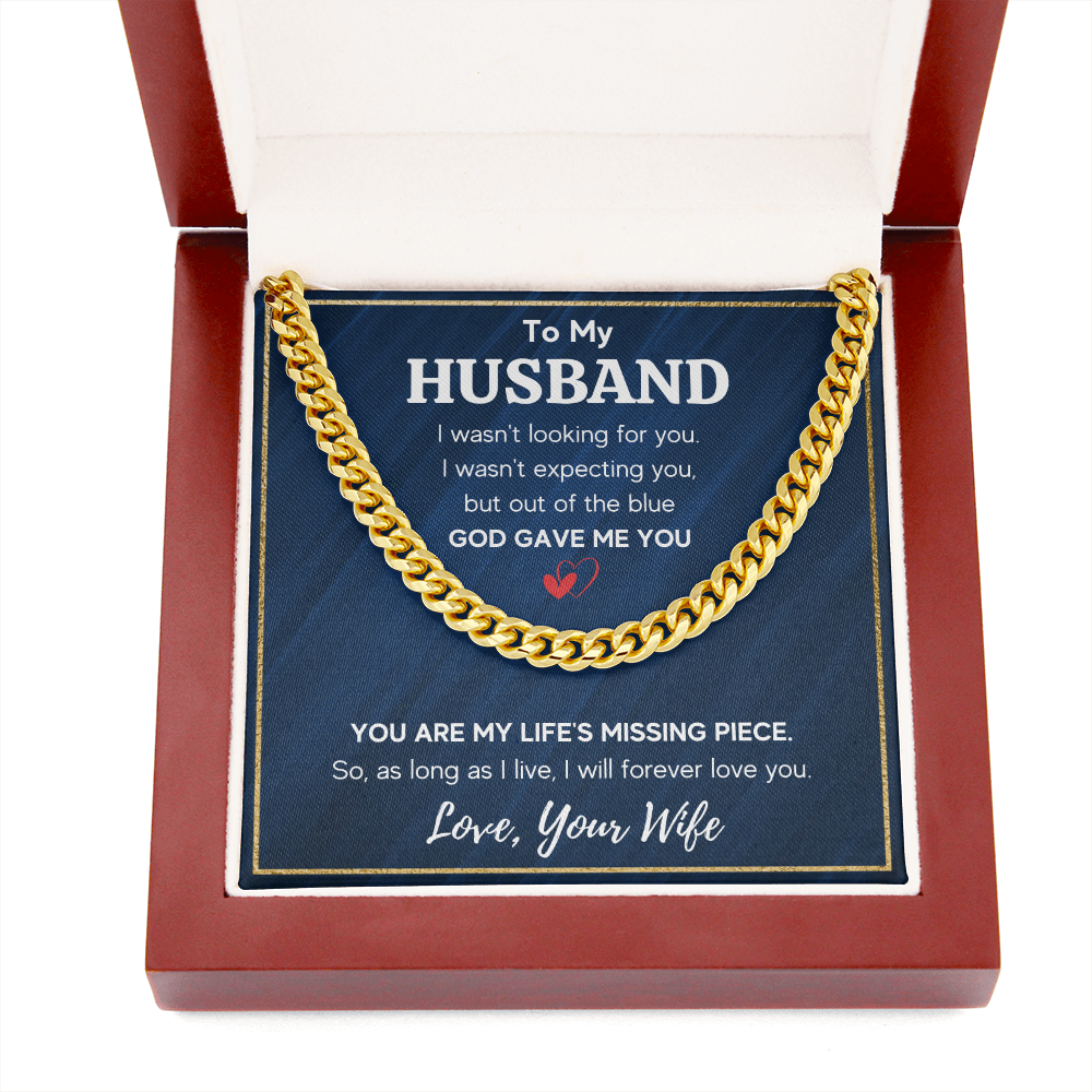 TO MY HUSBAND PIECE CUBAN LINK CHAIN NECKLACE GIFT SET