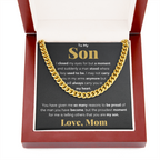 TO MY SON REASONS CUBAN LINK CHAIN NECKLACE GIFT SET