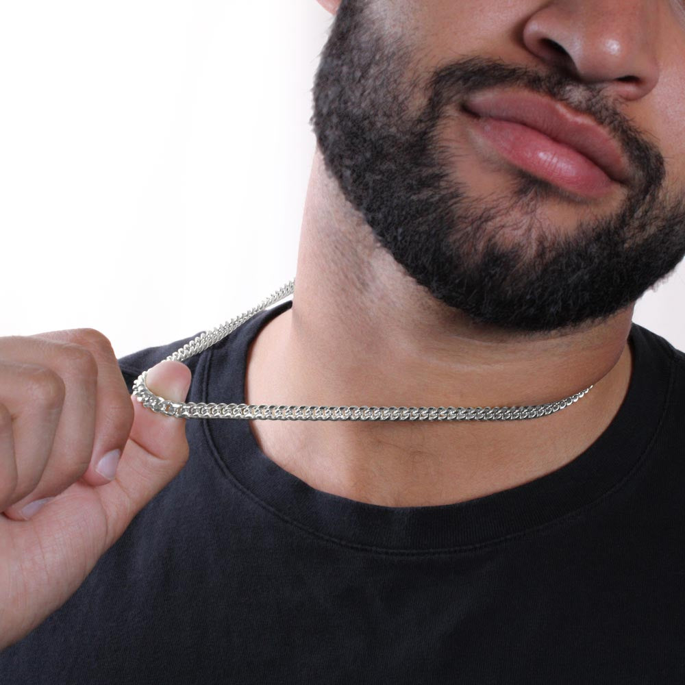 TO MY SON STAND TALL CUBAN LINK CHAIN NECKLACE GIFT SET