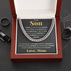 TO MY SON REASONS CUBAN LINK CHAIN NECKLACE GIFT SET