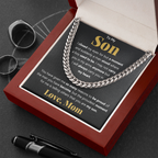 TO MY SON REASONS CUBAN LINK CHAIN NECKLACE GIFT SET