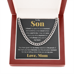 TO MY SON REASONS CUBAN LINK CHAIN NECKLACE GIFT SET
