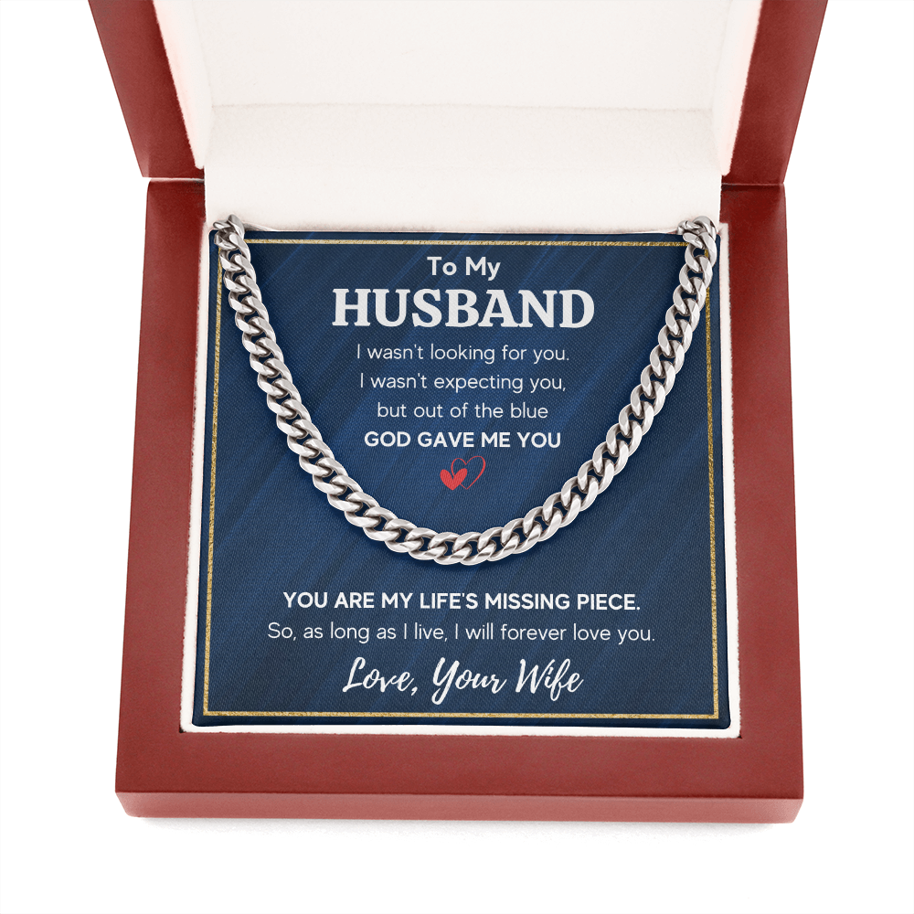 TO MY HUSBAND PIECE CUBAN LINK CHAIN NECKLACE GIFT SET
