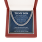 TO MY SON SKIES CUBAN LINK CHAIN NECKLACE GIFT SET