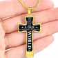 To My Dad - You're The World - Graphic Cross Necklace