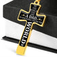 To My Dad - You're The World - Graphic Cross Necklace