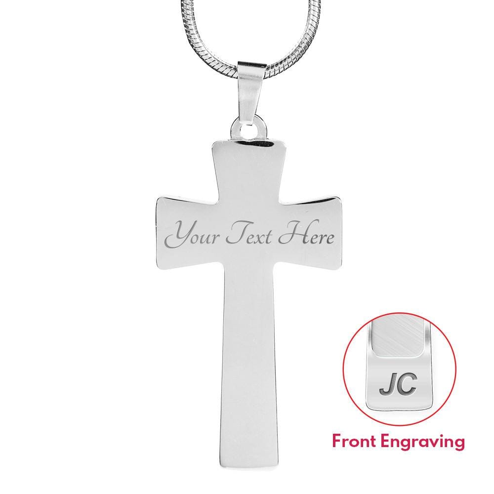 To My Dad - You're The World - Graphic Cross Necklace