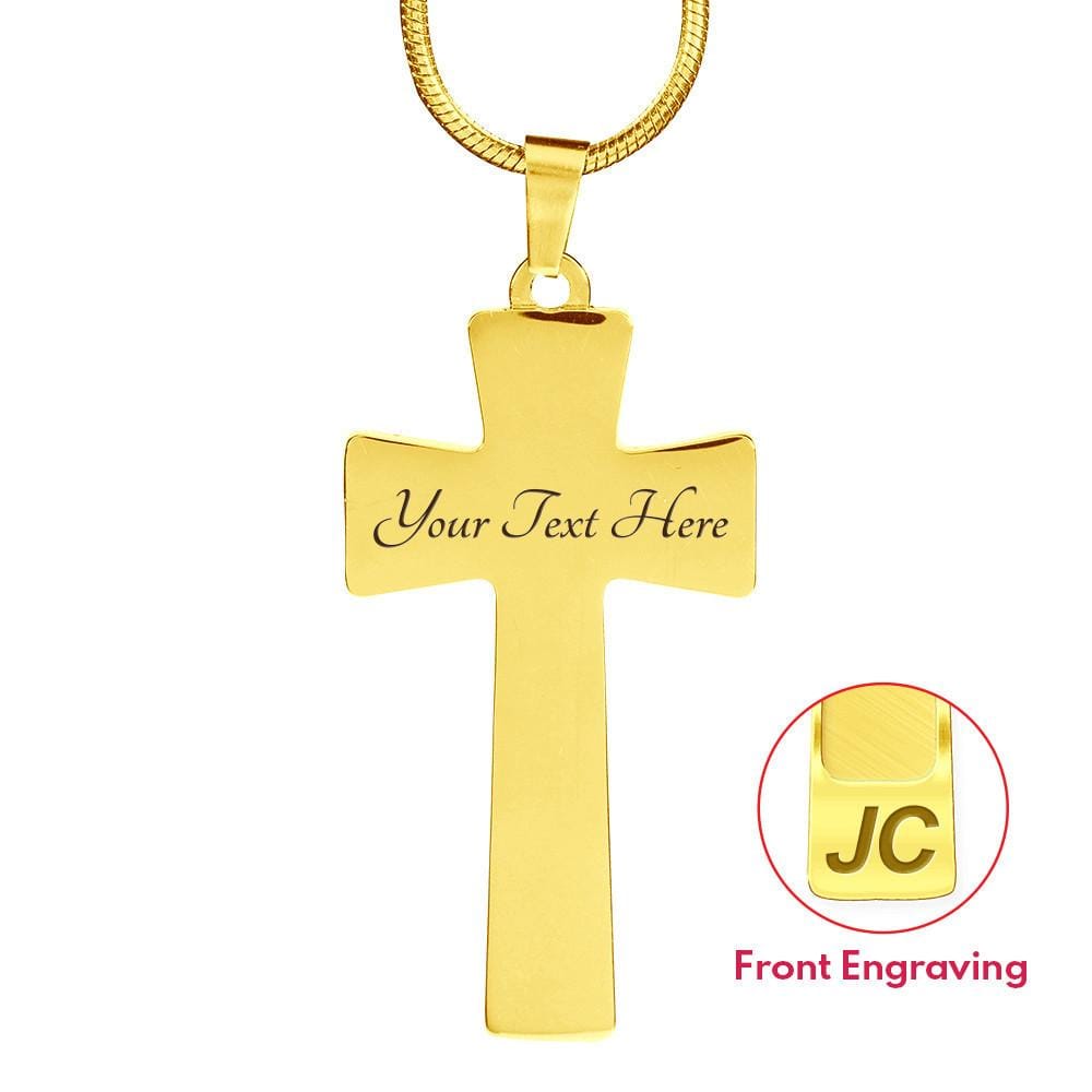 To My Dad - You're The World - Graphic Cross Necklace