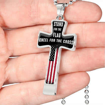 Stand For The Flag Kneel For The Cross, Necklace, Dark