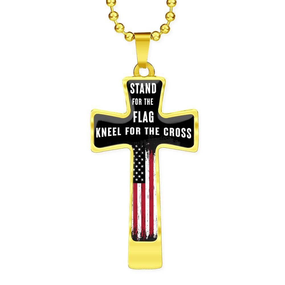 Stand For The Flag Kneel For The Cross, Necklace, Dark