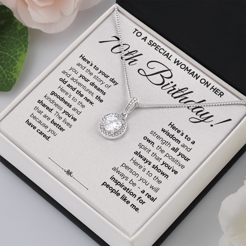 70TH BIRTHDAY WISDOM ETERNAL HOPE NECKLACE GIFT SET