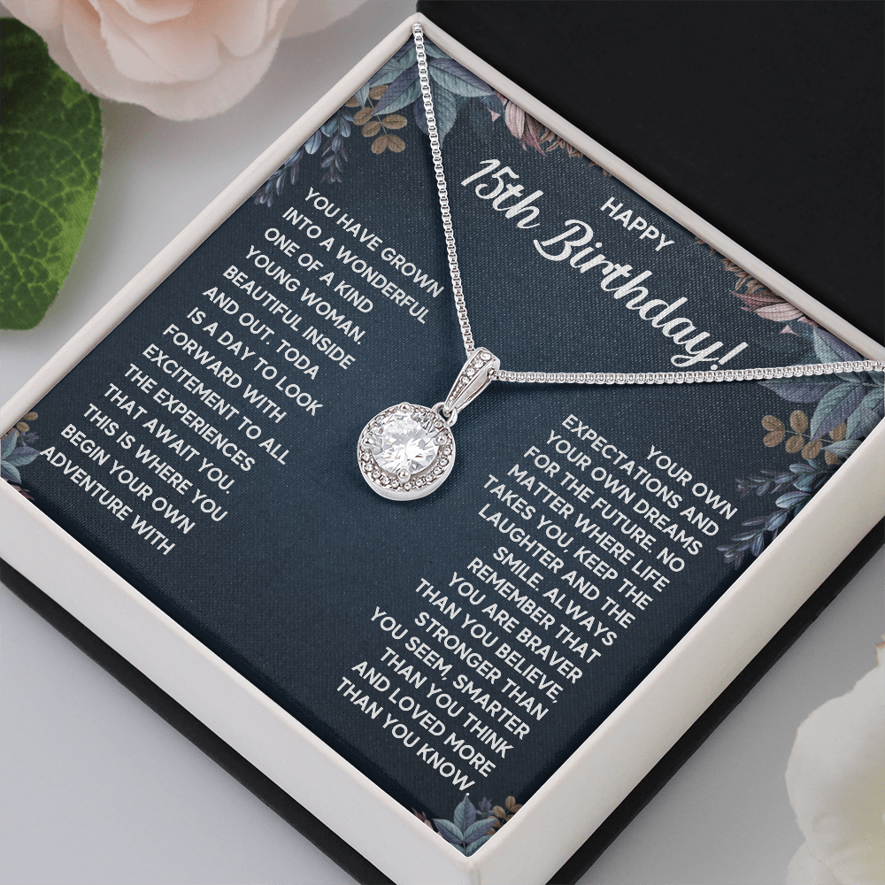 HAPPY 15TH BIRTHDAY DREAMS ETERNAL HOPE NECKLACE GIFT SET