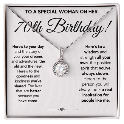 70TH BIRTHDAY WISDOM ETERNAL HOPE NECKLACE GIFT SET