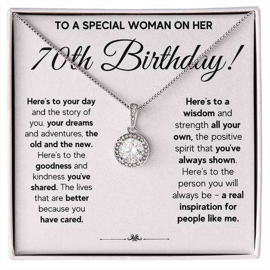 70TH BIRTHDAY WISDOM ETERNAL HOPE NECKLACE GIFT SET