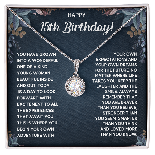HAPPY 15TH BIRTHDAY DREAMS ETERNAL HOPE NECKLACE GIFT SET