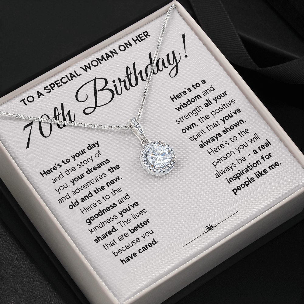 70TH BIRTHDAY WISDOM ETERNAL HOPE NECKLACE GIFT SET
